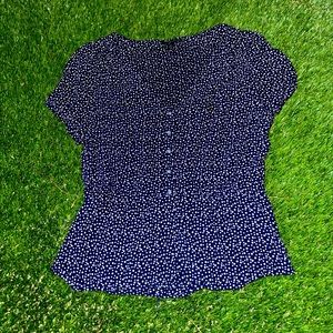 Navy blue jcrew  peplum top with stars